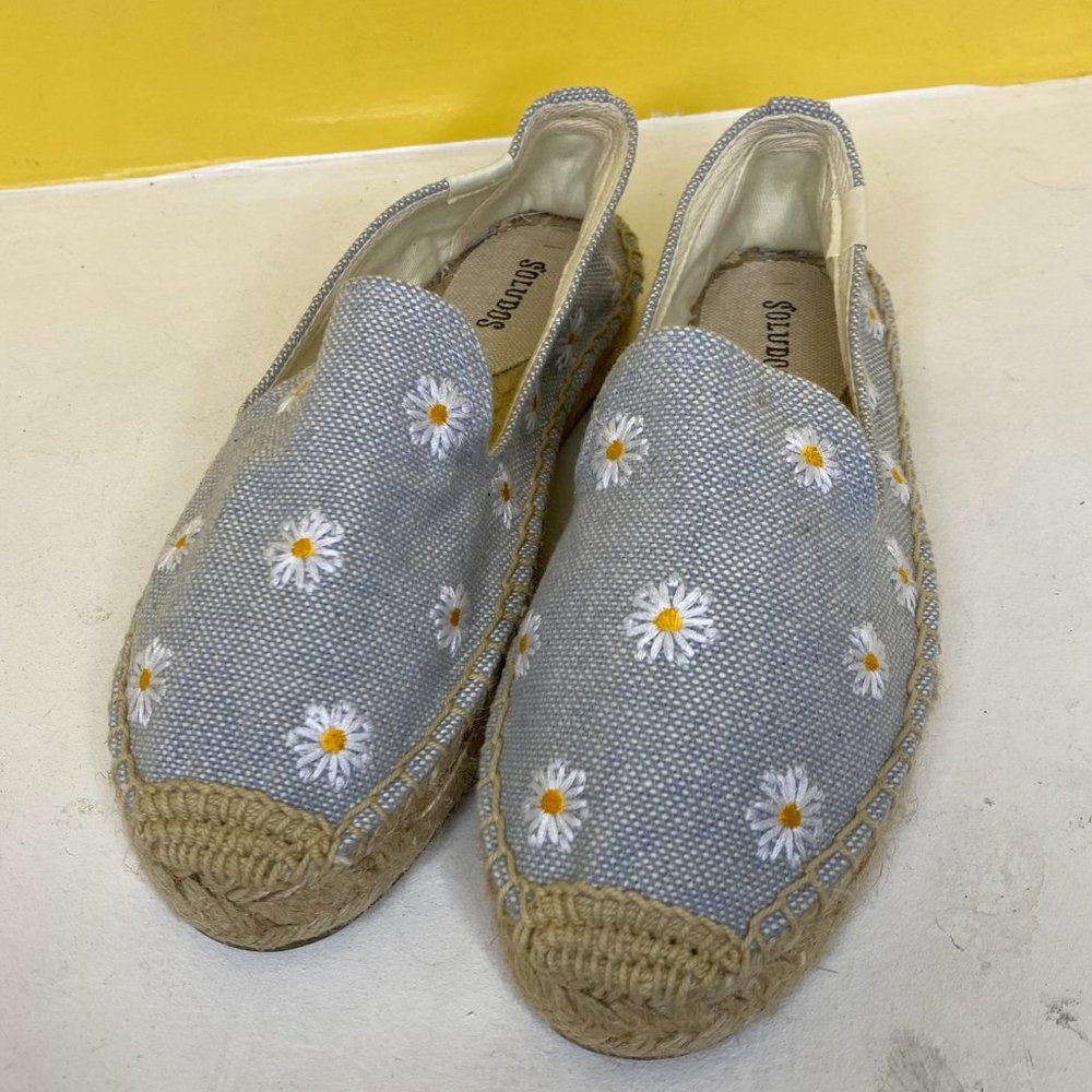 SOLUDOS 'Daisies' Embroidered Chambray Espadrille